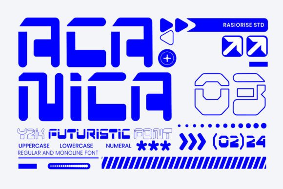 Acanica: A Modern Y2K Display Font for Bold Designs