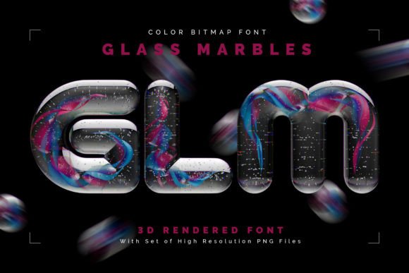 Glass Marbles: A Glossy, 3D-Rendered Creative Font