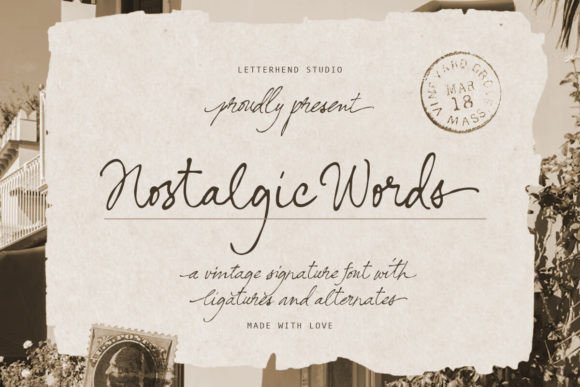 Nostalgic Words: A Vintage Script for Timeless Design